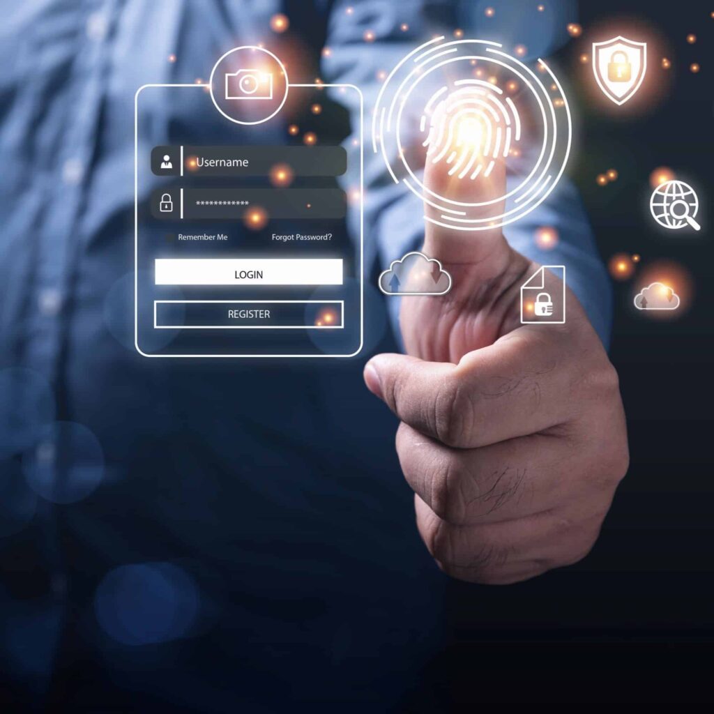 man using app login screen